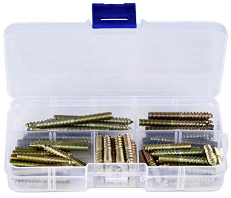 Tornillos de espiga, 80 piezas M5 Conector de muebles de carpintería Perno de suspensión de tornillo de doble punta, para barandillas de fijación de muebles