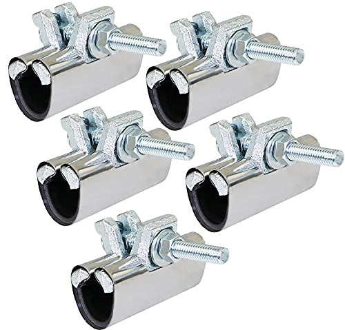 Highcraft Pipe Repair Clamp 3/4'', IPS Single Bolt, 3” Long, Stainless Steel (5 Pack)