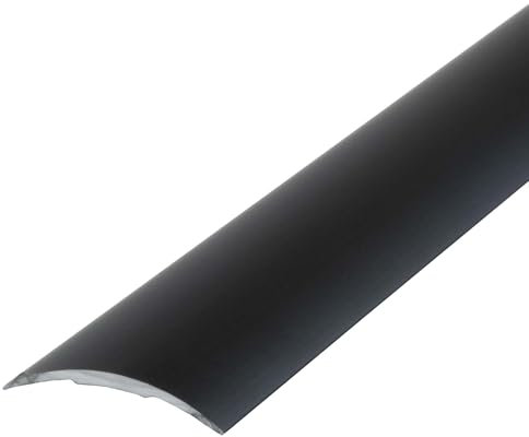 Dalsys perfil de transición autoadhesivo 100cm x 60mm perfil nivelador de aluminio, apto para azulejos, laminado y parquet, entre otros, Negro