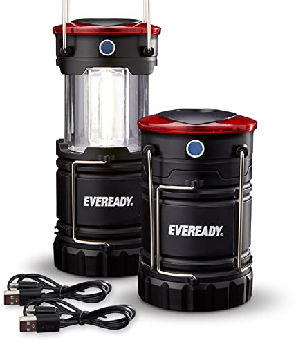 EVEREADY 360 LED Camping Lantern (2-Pack), Collapsible LED Lanterns, Rugged Survival Kits for Hurricane, Emergency Light for Storm, Outages, Outdoor Portable Lanterns