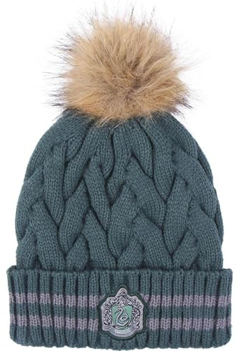Harry Potter Pom-Pom stickad mössa Slytherin grön