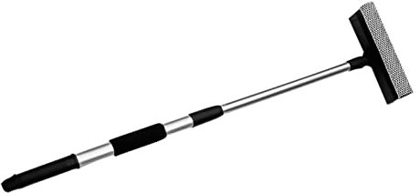 Tuzsocr Strumento di pulizia 2 in 1 per finestre, raschietto a doppia faccia con manico retrattile, raschietto multifunzione per finestre, auto, casa, vetro, porte della doccia