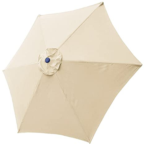 Ferocity, Ersatz-Sonnenschirmbezug, 8 Rippen, für den Außenbereich, wasserdicht, UV-Schutz, strapazierfähiges Polyester, beige, 350cm [136]