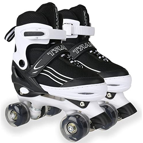 Rollschuhe für Jungen Verstellbare Kinder-Rollschuhe mit leuchtenden Rädern, Beleuchtungsspaß für Jungen und Mädchen, Rollschuhe für Kinder, für den Innen- und Außenbereich geeignet, klein