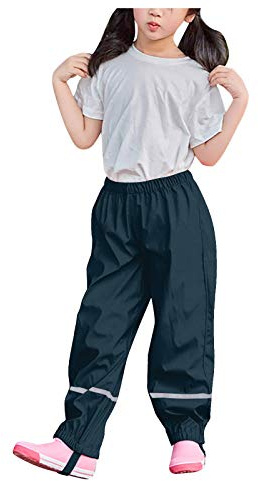 Matschhose Ungefüttert Kinder Wasserdicht Fahrrad Regenschutz Kinder Matschhose Unisex Schmal Ungefüttert Mädchen Regenoverall Ohne Träger Baby Dünne Fahrrad Regenhose Meeresblau 140