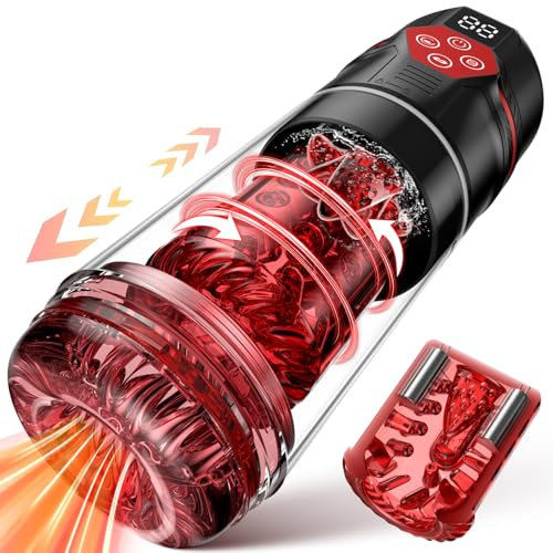 Elektrischer Masturbator Sex Spielzeug für die Männer,Masturbieren für Männer mit 7 Modi Saugen & Vibrieren & Schieben & Rotieren,Taschenmuschi Realistisch Stimulator 3D Realistischer Vagina,Sex Toy