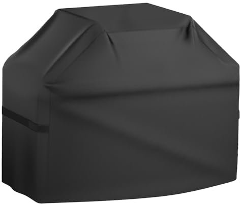 Grillabdeckung mit Klettbändern und verstellbarem Kordelzug,strapazierfähige Oxford Grillabdeckung,145x61x117cm Grillschutzhülle für Außengrill,wetterbeständige Rost Schimmel Grill Abdeckhaube