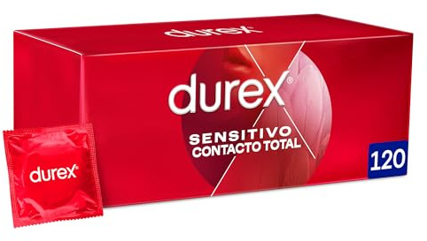 Durex Preservativos Sensitivo Contacto Total, Fino para Mayor Sensibilidad, 120 condones
