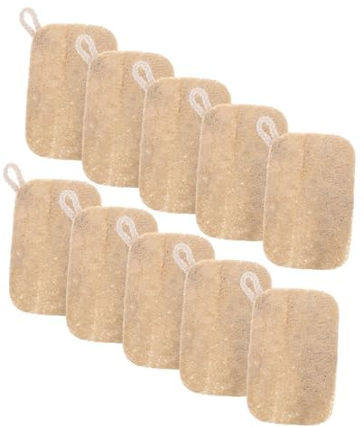 Genérico 10 Piezas Esponjas de Cocina de Luffa Natural Paquete para Lavado de Platos Eliminación de Manchas y Limpieza Suave para Superficies y Utensilios de Cocina Eco y Seguro