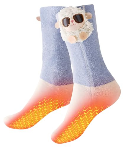 Calcetines Calefactables Mujer – Calcetines Eléctricos y Cómodos con Tecnología de Calefacción Mejorada y Batería 4000mAh, 3 Niveles de Calor para Hogar, Relajación y Uso Diario (No para Esquí)