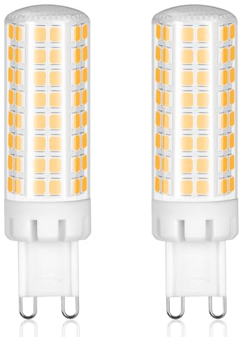 Karyoosi Pack de 2 Bombillas LED G9 7W (Equiv. 60W), 950LM Blanco Cálido 3000K, No Regulable, Sin Parpadeo
