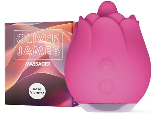 Vibrator Rose Toy by Oliver James - Sex Toy Rosa Licking per Donne, 10 Modalità di Vibrazione, IPX6 Impermeabile, Silicone, Stimolatore Clitorideo Ricaricabile (Rosa)