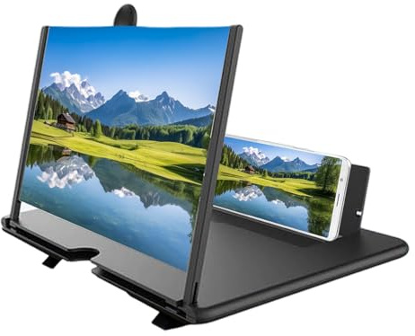 Mobile Phone Screen Magnifier, 3D HD Screen Magnifier, Foldable Mobile Phone Magnifier Screen Magnifying Glass Projectors for Videos and Games 22 x 17 x 16.6 cm