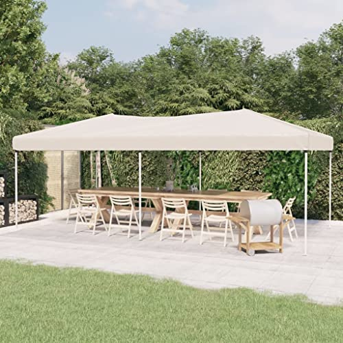 Mokuyary Partytält, vikbart grädde 3 x 6 m, paviljong, trädgårdstält, festtält, trädgårdspaviljong för trädgård, fest, festival, bröllop