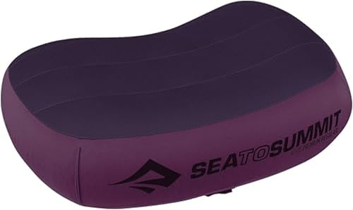 Sea to Summit - Aeros Premium Pillow R - Inflatable Travel Pillow - Soft & Comfy Brushed 50D Polyester - Lock System - Ultra-Sil Stuff Sack - For Backpacking - 34 x 24 x 11cm - Magenta Purple- 79g