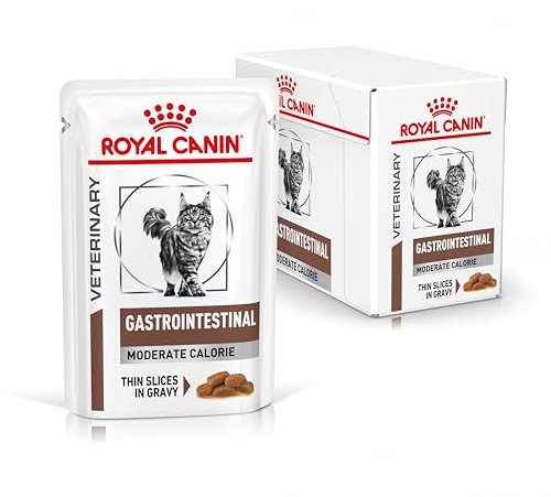Royal Canin Veterinary Gatrointestinal Moderate Calorie | 12 x 85 g | Diät-Alleinfuttermittel für Katzen | Zur Linderung akuter Resorptionsstörungen des Darms | Hohe Akzeptanz