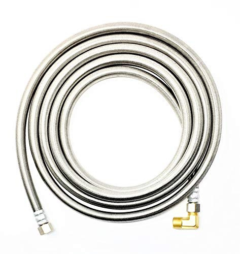 Shark Premium 10 FT Stainless Steel Dishwasher Hose - Burst Proof Water Supply Line 3/8 MIP Elbow - 10 Year Warranty