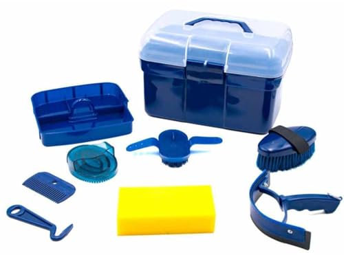 AMKA Pferde Putzbox MONDA Putzkasten Putzkoffer gefüllt 7 teilig Hobby Horsing