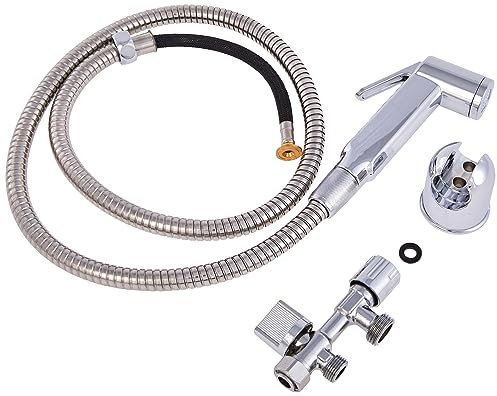 Rousseau - Kit Hygiène complet, pour WC en ABS avec Douchette - Support et robinet 3 voies - Chromé