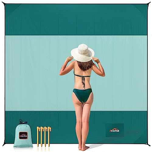 AnorTrek strandfilt sandfri, extra stor vattentät strandhandduk, 300 x 300 cm, sandfri strandfilt, snabbtorkande, lätt, mjuk och hållbar, för strand, camping, picknick, trädgård