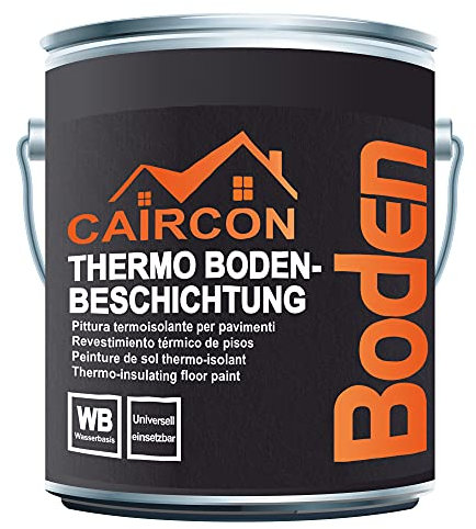 CAIRCON Thermo Bodenfarbe Bodenbeschichtung Bodenfarbe Betonfarbe REIN-WEISS 750ml