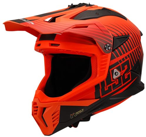 LS2, Motorrad-Crosshelm Fast II Duck Matt H-V Orange Red, L