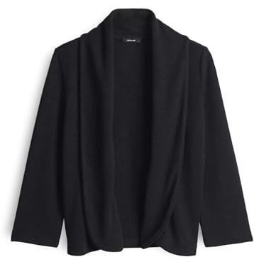OPUS Damen Langarmshirt | Shirtjacke Sandrine Breeze Regular in Feinstrick Optik Black, 44