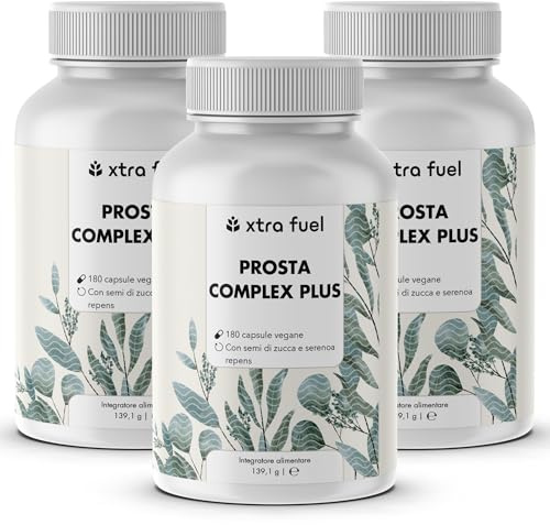 Prosta Plus Complex - 540 capsule ad alto dosaggio per la prostata - formula unica di semi di zucca, saw palmetto ed estratto di radice di ortica con zinco, vitamina E e selenio