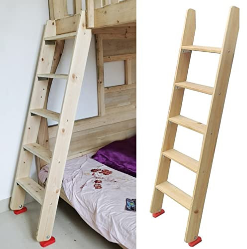 GXXINGIN Hohe Holzleiter für Etagenbetten, 100–175 cm, mit 9,4 cm Breiten Stufen, ideal für Hochbetten, Wohnmobile, Erwachsene, Senioren und Kinder, stabiles und sicheres Design für einfaches Kletter