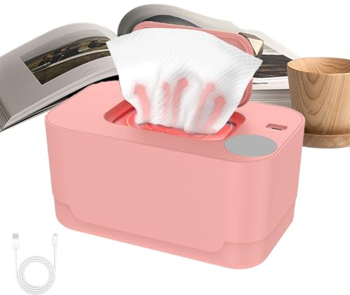 Baby Wipes Warmer - Wet Wipes Warmer Dispenser | Diaper Wipe for Babies | with Top-to-Bottom Even Heating, Adjustable Temperature, Portable Holder Container for New Born and Home Use