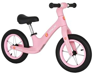 LittleLife Toddler Balance Bike, Adjustable First Training Bicycle for Kids Ages 24 months – 6 years old, Pink