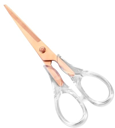 Rose Gold Scissors Craft Scissors Clear Acrylic Scissor Craft Office Professional Heavy Duty Shears for Home School Office Paper Fabric