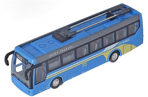 Fdit RC Skolbuss, Hög Simulering Alla Riktningar Körning Uppladdningsbar RC Leksaksbuss med Fjärrkontroll och Laddningskabel för Barnlek (Blå)