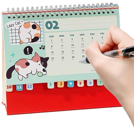 Katkalender 2026, spiralbunden söt kattplanerare – 12 månaders djurkalender, djurälskare, planering, dekoration, organisering