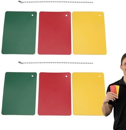 Generisch Tarjetas de árbitro de fútbol - Accesorios para entrenamiento de árbitros | Tarjetas de fútbol rojas, amarillas y verdes - Patio de entrenamiento de entretenimiento Campo de juego