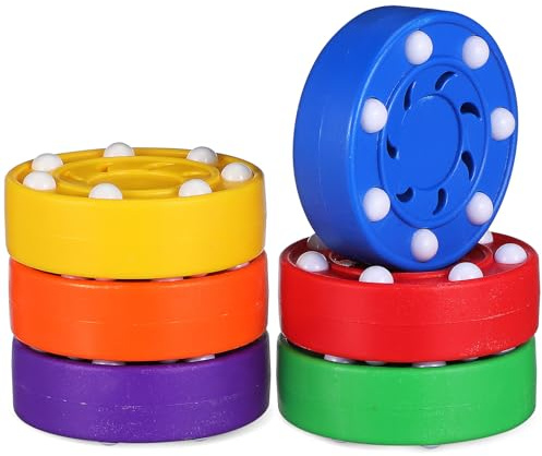 ifundom 6 Pcs Street Hockey Pucks for Outdoor Roller Floor Practice