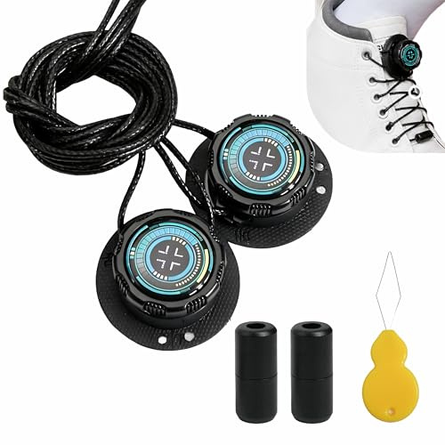2 Pièces Lacet Automatique Compatible Lacet Rapide et Système de Lacets Rapide, Lacets à Fermeture Rotative Automatique, Sans Nouer à Fermeture, pour Enfants Adultes Baskets Chaussures de Travail