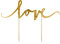 PartyDeco Tortenaufleger mit Love-Aufschrift Gold- Hochzeitstortenaufleger Valentinstag- Tortendekorationen Cupcake-Topper Cupcake-Topper Tischdekoration