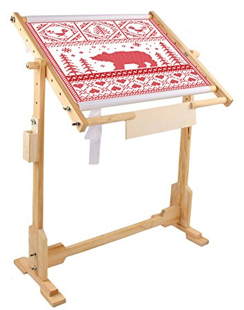 GOTOTOP Grande Telaio da Pavimento con Clip, Telaio Ricamo Punto Croce Telaio Supporto da Pavimento in Legno per Quilting Punto Croce Ricamo Pittura su Seta, 50cm/80cm/100cm (50cm)