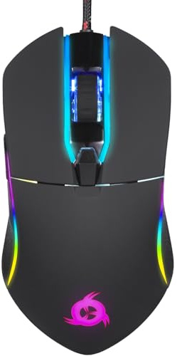 Klim Aim Souris de Jeu RVB 7000 DPI – Souris d'ordinateur Ergonomique RVB Chroma avec câble pour droitiers et gauchers – Souris de Jeu PS4, Ordinateur Portable et PC de Bureau + Souris Optique de