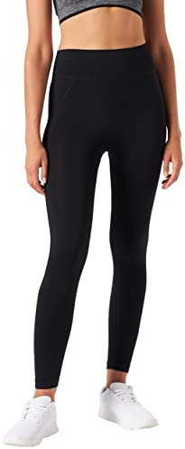 Nur Die Active Leggings Relax & Go Sport Leggings nahtlos Blickdicht breiter Komfortbund Highwaist Damen, schwarz, M