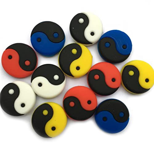 NB 12 Pcs Tennis Vibration Dampeners Silicone Racket Shock Absorbers Tennis Racket Accessories for Tennis Players