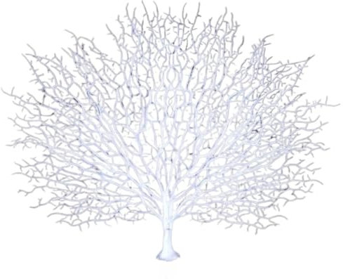asky Ramo di albero artificiale, pavone, corallo, scenografia, decorazione natalizia per la casa, ornamento (bianco)