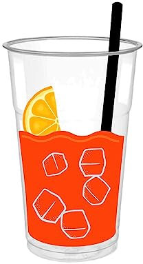 RFD Bicchieri cocktail plastica 50 Pezzi Bicchieri in PLASTICA 400 ml per Cocktail Acqua Bevande Granite Frappe' Bicchiere Rigido in Plastica