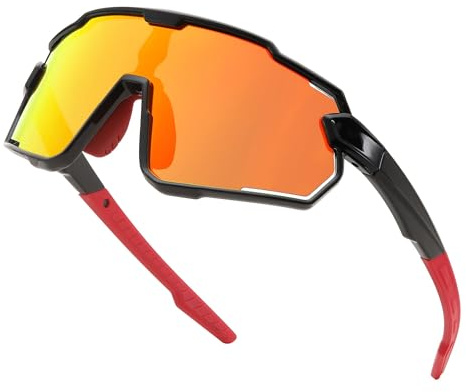 FEISEDY Jugendliche Kinder Sportbrille Polarisiert 6-15 Jahre Fahrradbrille UV400 Schutz Sport Sonnenbrille für Jungen Mädchen B0190