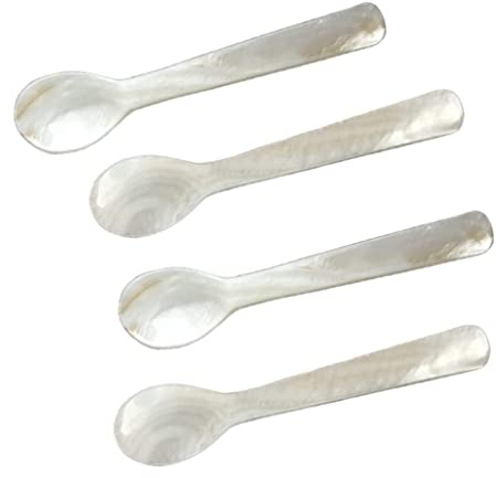 Pärlemor sked klassisk kaviarsked äggsked pärlemor 12 cm 4 st kaffesked pärlsked efterrättsskedar
