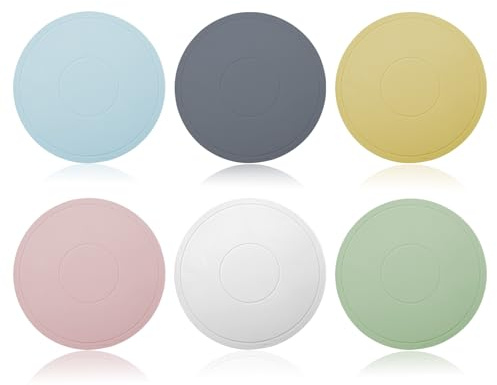 Sxutop 6 Pezzi Sottopentola Silicone Rotondo 15 cm Sottobicchieri Resistente al Calore Sottopentola Antiscivolo Tappetino Silicone Rotondi Presine per Cucina Pentole Ciotole Tazze Piatti, 6 Colori