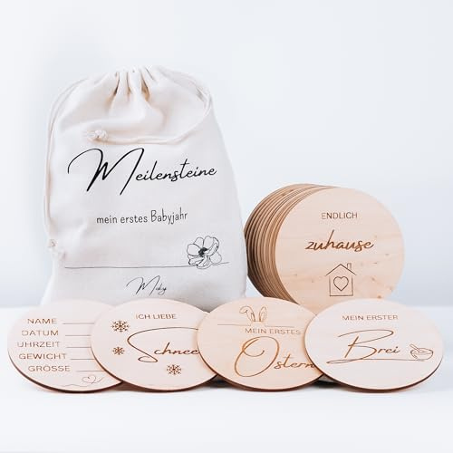 Tarjetas de hitos de madera para bebé (tarjetas de hitos de madera de bebé, tarjetas de hitos de madera de bebé)