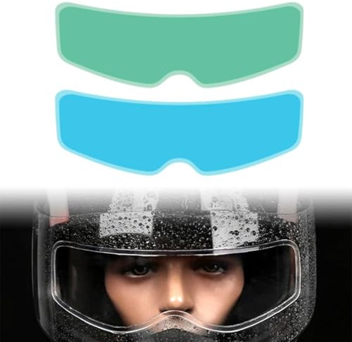 1 Film Anti-buée et 1 Film Anti-pluie Film de Visière de Casque de Moto, Protection Universelle pour Casque, Film Transparent pour Visière de Casque de Moto