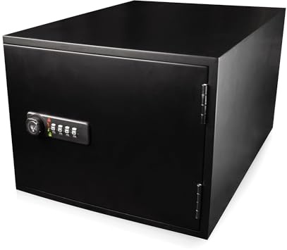 surebox Lock Box - Bamboo - 12 Litre Lockable Box - 4 Digit Combination Lock - Premium Secure Home Storage (Black)